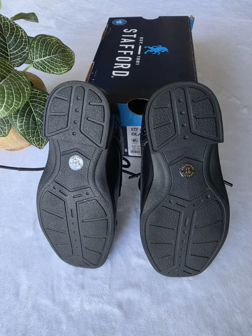 Stafford Kids Black Lace-Up Dress Shoes